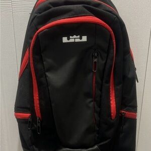Nike Lebron James Black and Red Men's Backpack